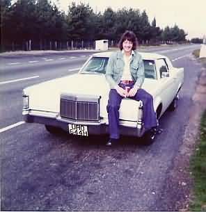 Graham somewhere on the road somewhere in Sweden with his Lincoln Continental